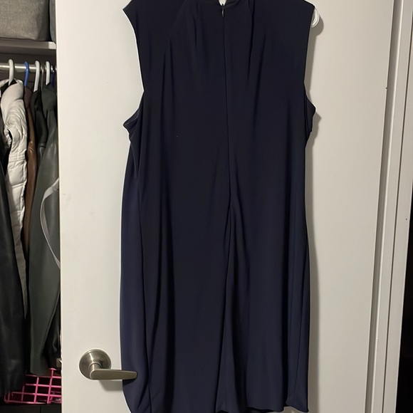 Lovely Navy asymmetric illusion cocktail dress from Le Chateau. - Picture 5 of 5